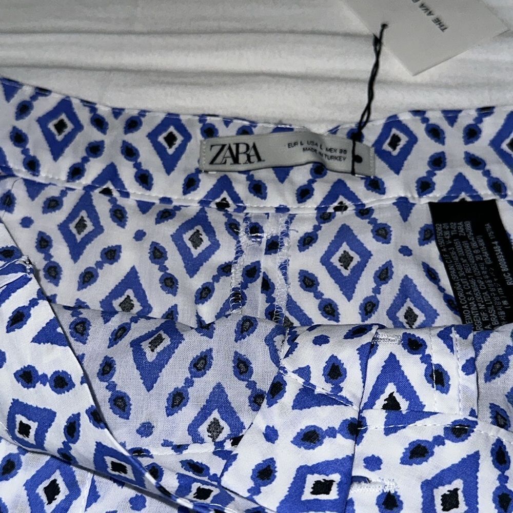 ZARA Blue Printed Pants with Pockets NWT Sizes M & L - Picture 7 of 10